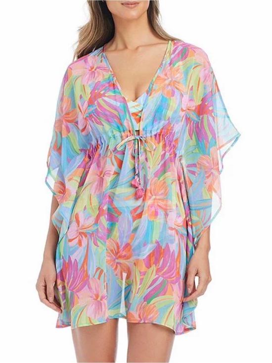 Bleu Rod Beattie Other - Bleu Rod Beattie Bellissimo Botanica V-Neck Caftan Swim Cover-Up NWOT